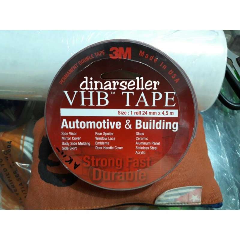 Jual 3M VHB TAPE PERMANENT DOUBLE TAPE 24MM X 4,5 METER 100 ORIGINAL