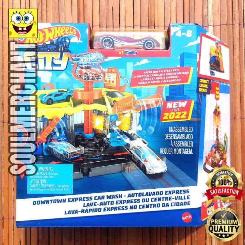 Jual HOTWHEELS CITY DOWNTOWN EXPRESS CAR WASH TRACK SET ORIGINAL MATTEL