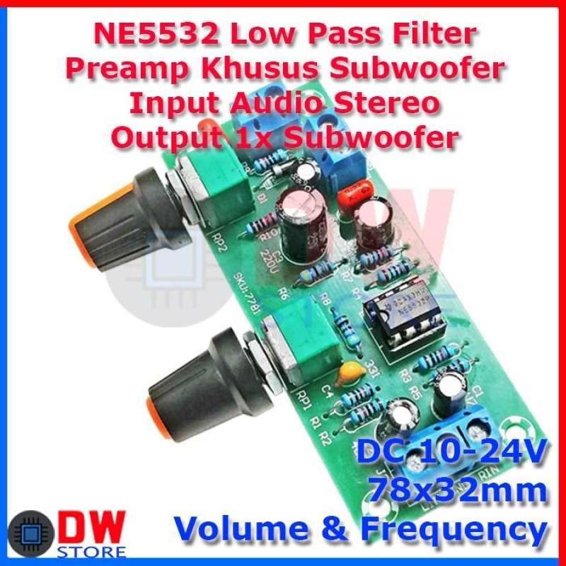 Jual Preamp Subwoofer NE5532 NE5532P Low Pass Filter PreAmplifier