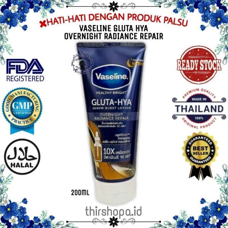 Jual (ready & Original) Vaseline Gluta Hya Serum Burst Overnight