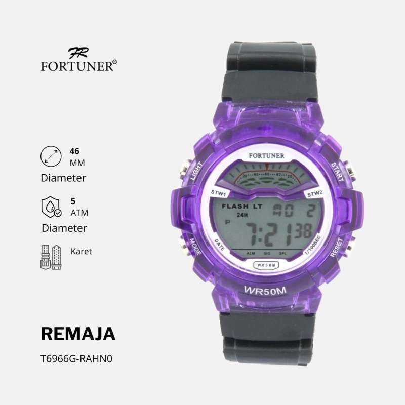 Promo Fortuner Jam Tangan Sport Digital Remaja Anak Water Resist Rubber Jesse Diskon 59 Di