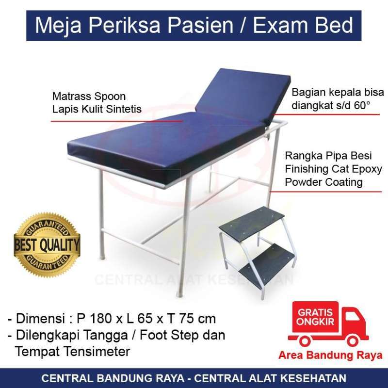 Jual Meja Periksa Pasien Bahan Rangka Besi Cat Epoxy Powder Coating