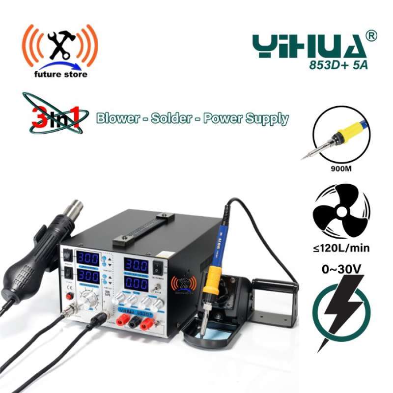 Promo Yihua 853D+ 5A Blower Hot Sir Gun Solder Power Supply