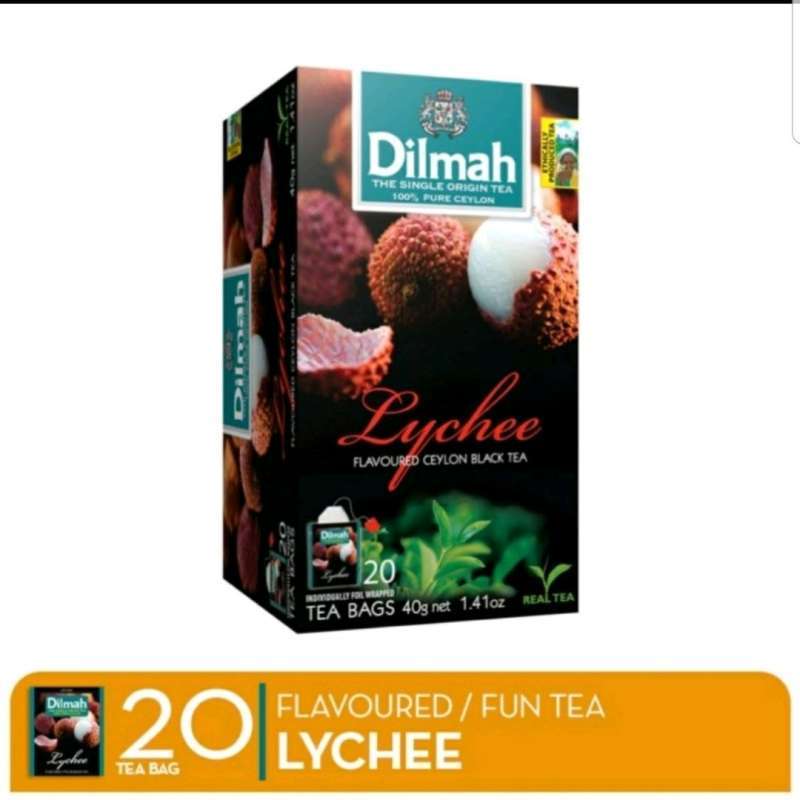 Jual Dilmah Lychee Flavored Ceylon Black Tea Teh Celup Hitam Rasa Leci