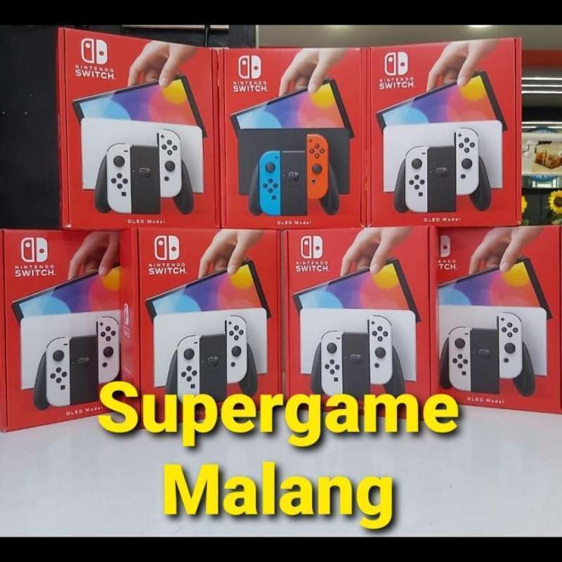 Promo Nintendo Switch Oled Putih White Neon Red Blue Console Game