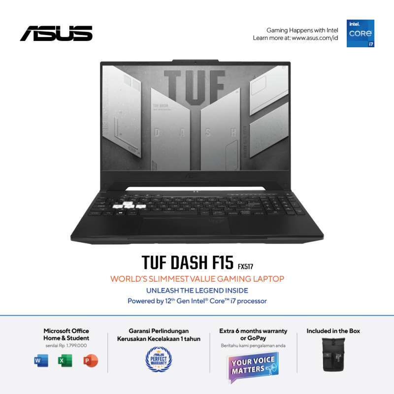 Promo Asus TUF F15 FX517ZM-I736B7T-O Gaming Laptop [i7-12650H/RTX 3060