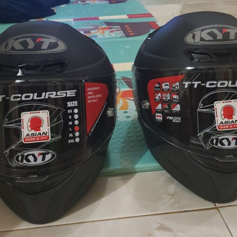 Promo KYT TT Course Plain Matte Black/Helm KYT/TT Course Black Doff ...