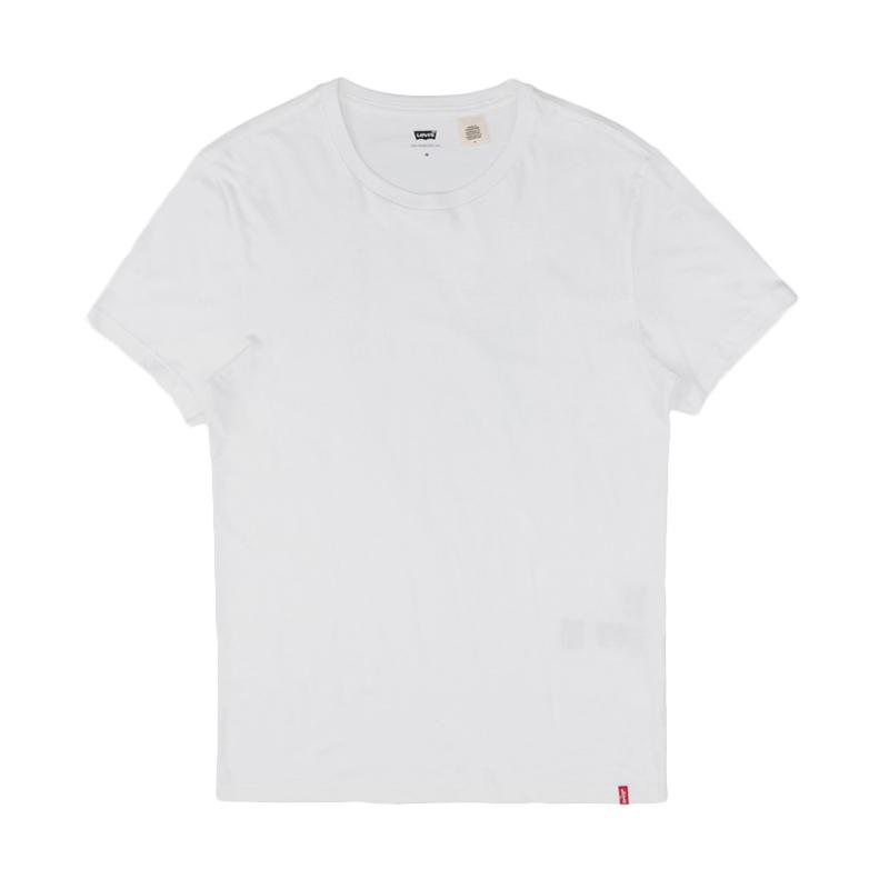Jual Levi's Slim 2pk Crewneck 1 2 Pack Slim Crew White/ Med He (79541 ...