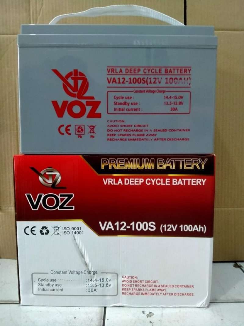 Promo Aki Voz Baterai Vrla Deep Circle 12V 100Ah Solar Panel Diskon 12%