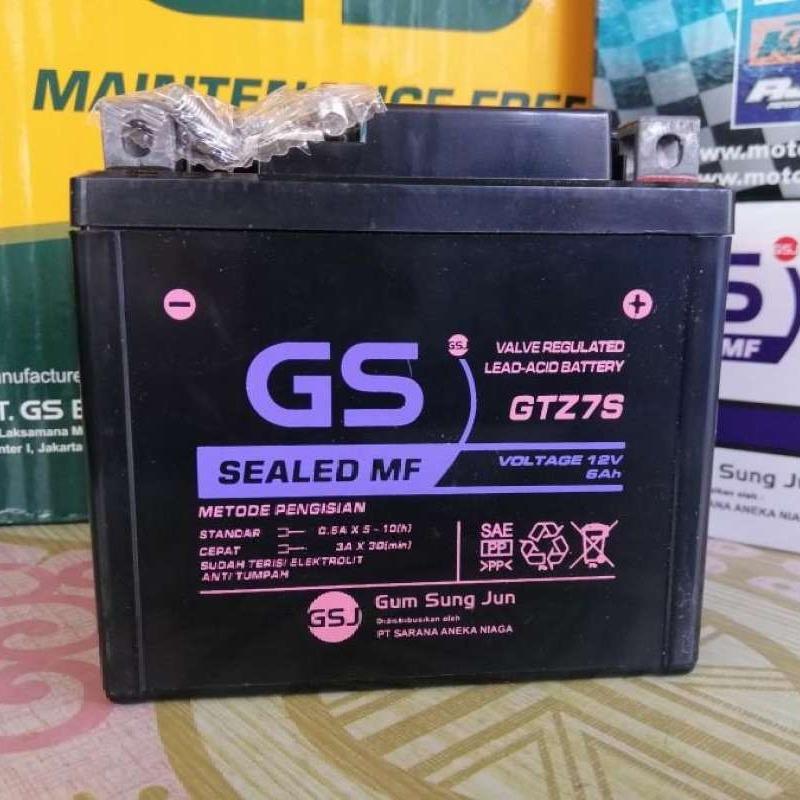 Jual Aki Motor Vespa Sprint, Primavera, Gtz7s /gtz6 S Gs Y Accu Kering