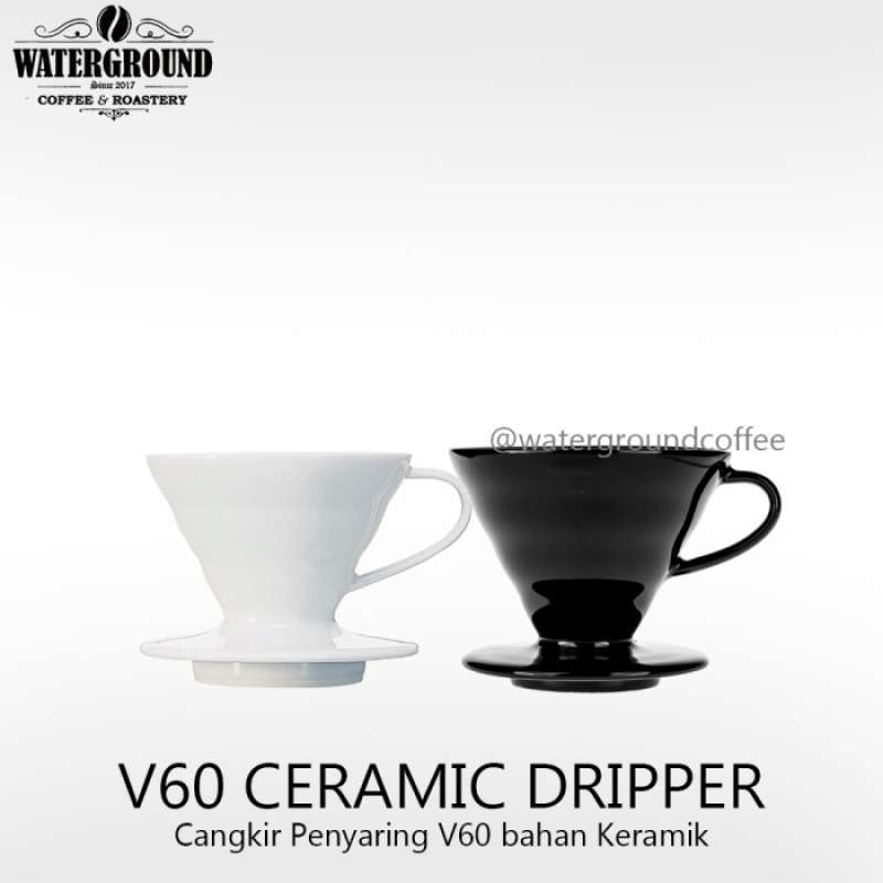 Jual Drh Ceramic V60 Coffee Dripper 02 Black Alat Seduh Kopi Manual di