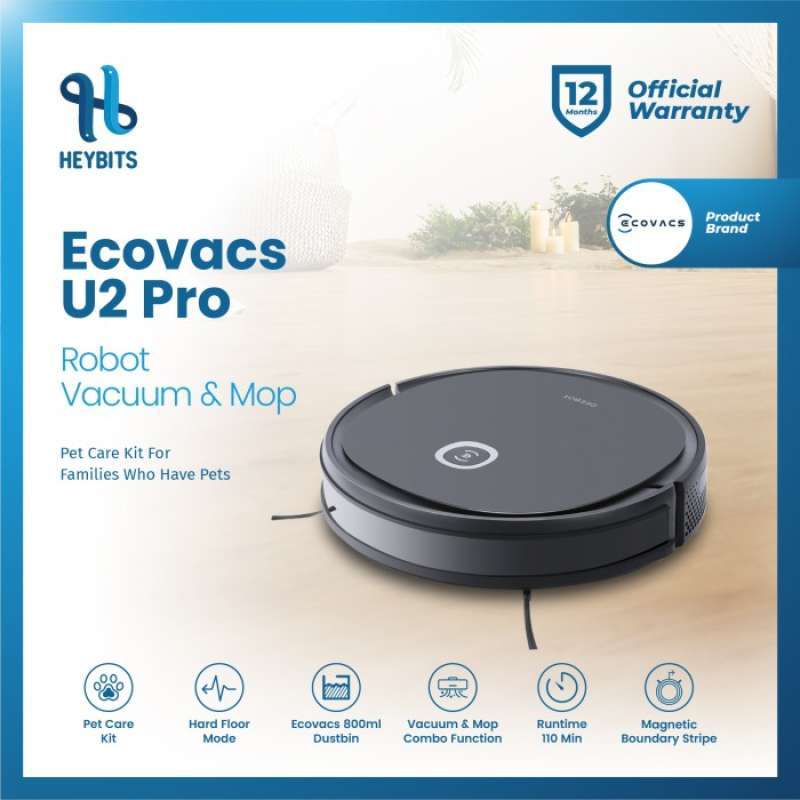 Jual Ecovacs Deebot U2 Pro 2In1 Robot Vacuum Cleaner Mop Vacuum Sapu