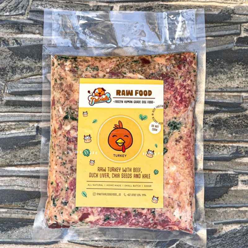 Jual Nutriale Raw Turkey W/ Beef, Duck Liver, Chia Seeds, Kale Dog Food