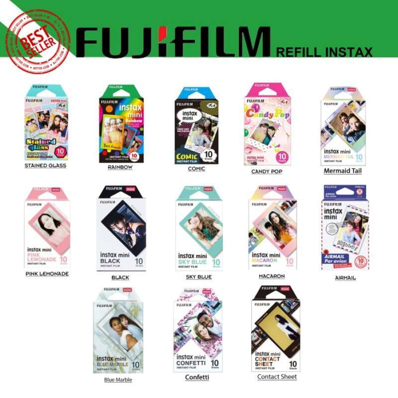 Promo fujifilm refill polaroid instax mini film motif isi 10 lembar