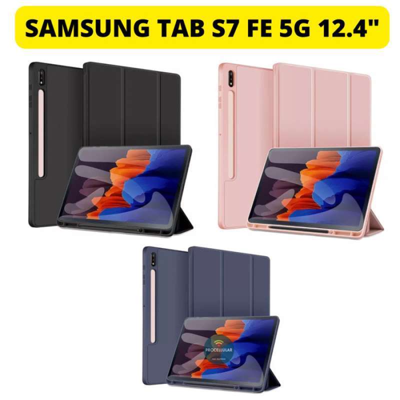 Jual SMART CASE SAMSUNG GALAXY TAB S7 FE 12.4 FLIP BOOK COVER PENCIL