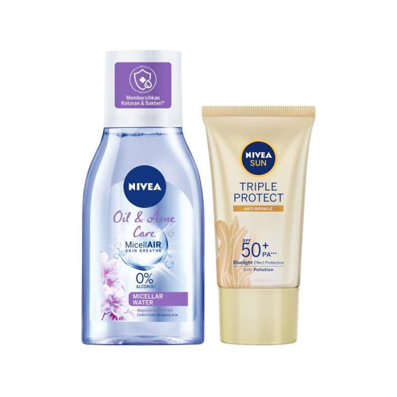 Jual NIVEA Face Care Set MicellAir Oil Acne Care & Triple Protect