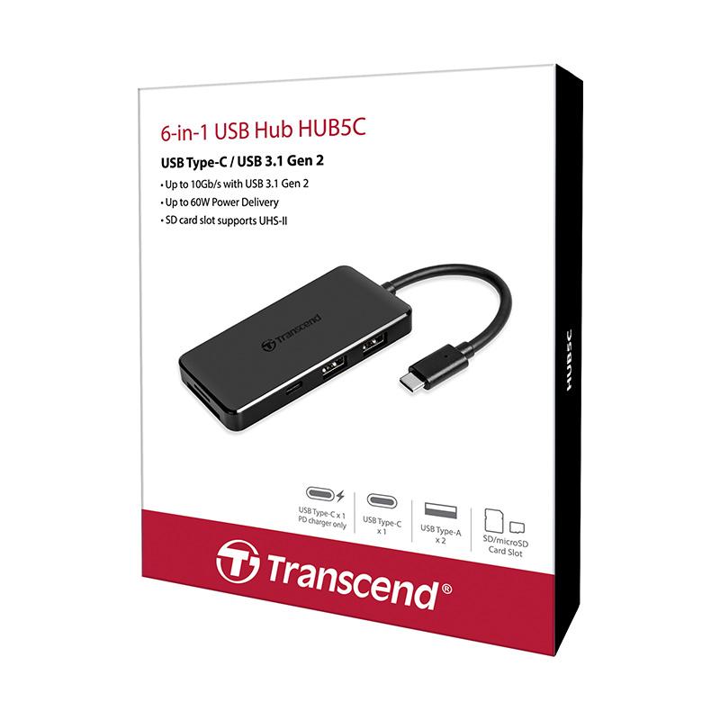 Jual Transcend 6 in 1 USB Type-C Hub [USB 3.1 Gen 2/ USB