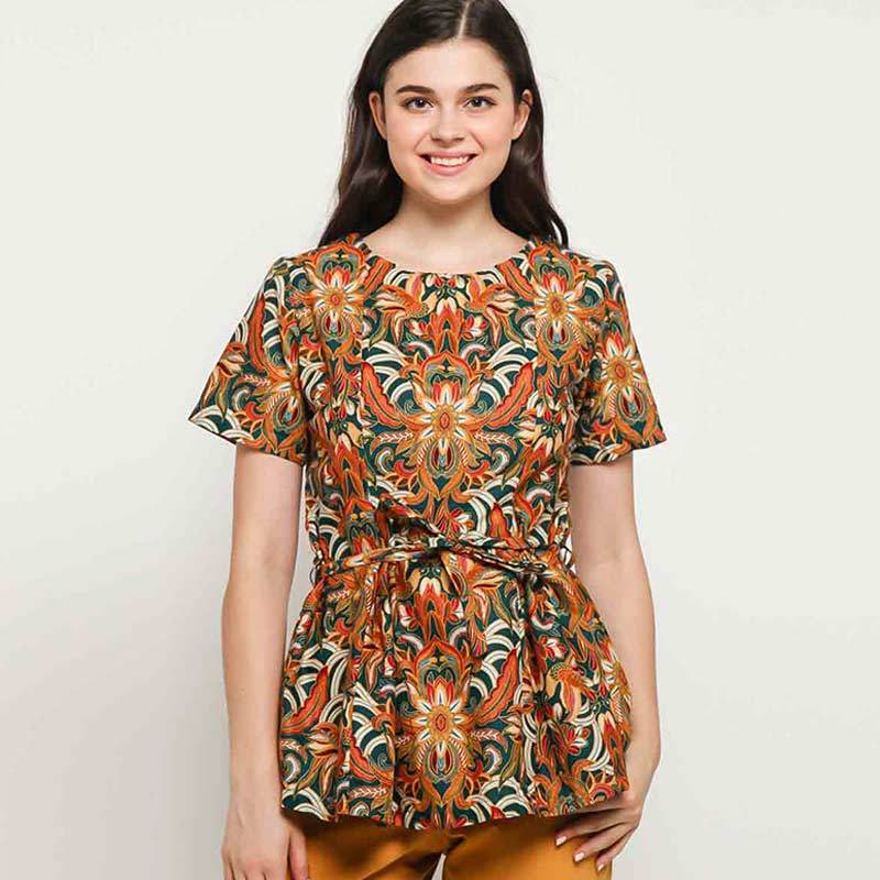 Promo Batik Adikusuma 182480109 Pisang Bali Blouse Etnik Wanita - Hijau