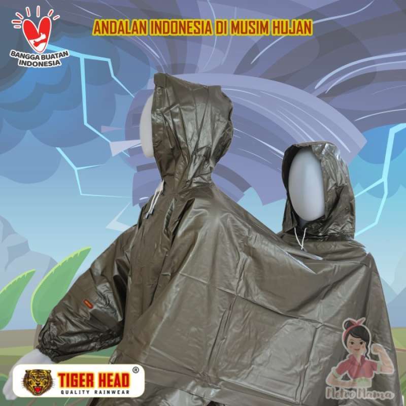 Jual Jas Hujan Ponco Lengan Dua Kepala 2 in 1 Millenium TIGER HEAD