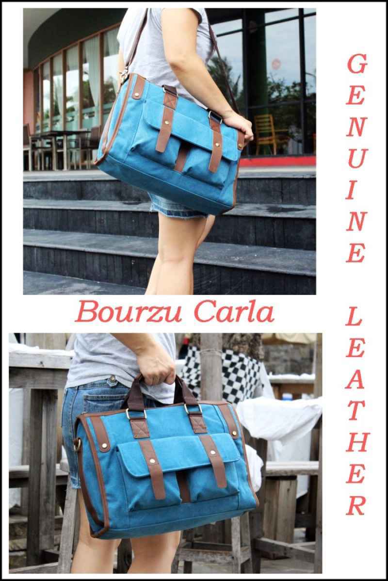 Promo Tas Selempang Laptop Handbag Kanvas Kulit Premium Tas Kantor