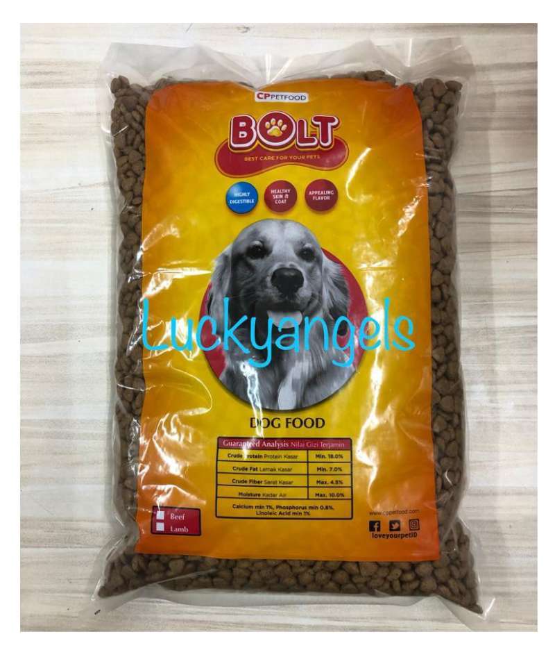Jual Dog Food BOLT BEEF 1 kg / Makanan Anjing Bolt Beef 1 kg (Segitiga