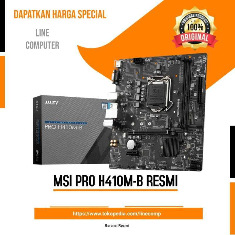 Jual Motherboard MSI PRO H410M-B Intel Gen 10 LGA1200 di Seller Line ...