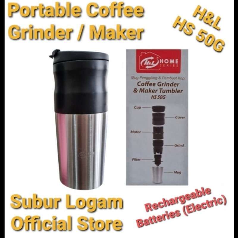 Jual H&L Hs 50G Portable Coffee Grinder Maker Tumbler Kopi Latina