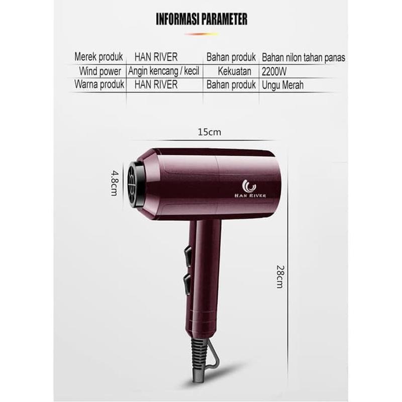 Jual Han River Hairdryer Hot and Cold Air Hair Dryer Anti Radiasi Hemat
