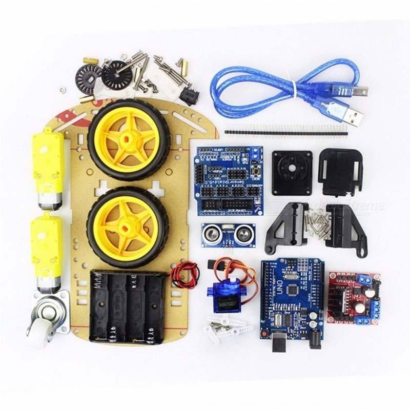 Jual H-IKEA Electronic Motor Smart Robot Car Chassis Kit Speed Encoder ...