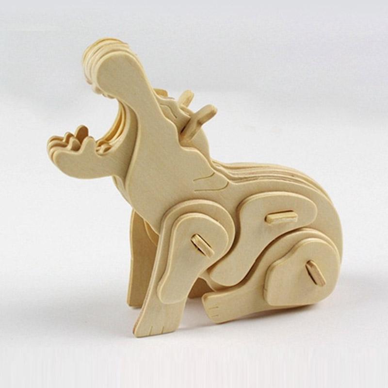 Jual IIT #2 Creative 3D Model Educational DIY Wooden Animal Puzzles di ...