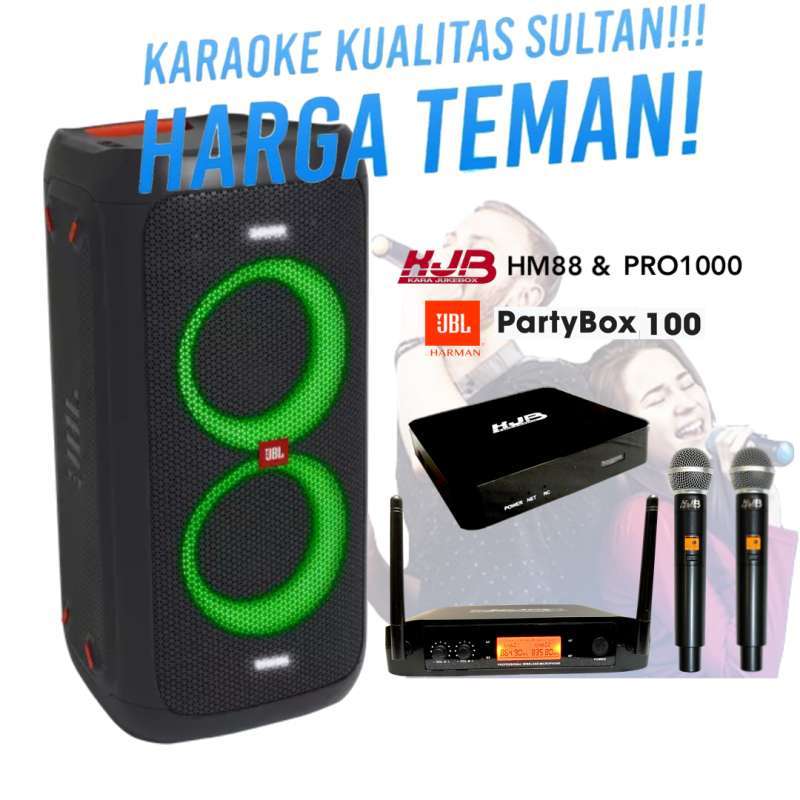Jual Paket Karaoke Jbl Partybox 100 Kjb Hm88 Pro1000 Wireless