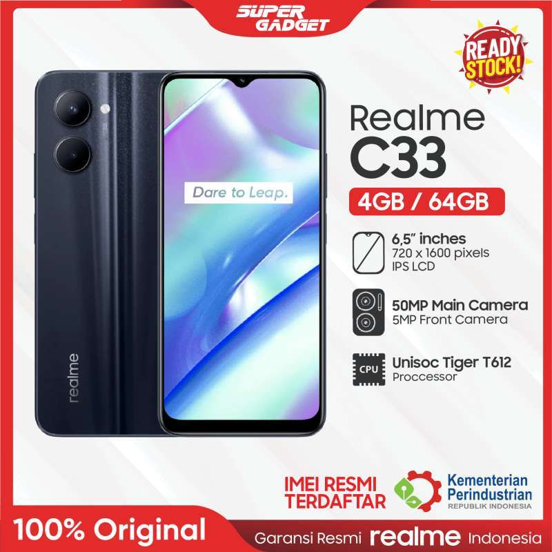 Promo Realme C33 4/64 RAM 4 ROM 64 GB 4GB 64GB Android Diskon 22% di ...