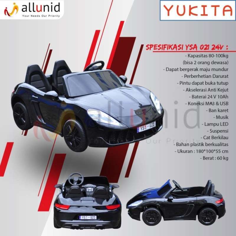 Jual Mobil Aki Porsche Yukita YSA-021 24 Volt (bisa muat 2 orang dewasa