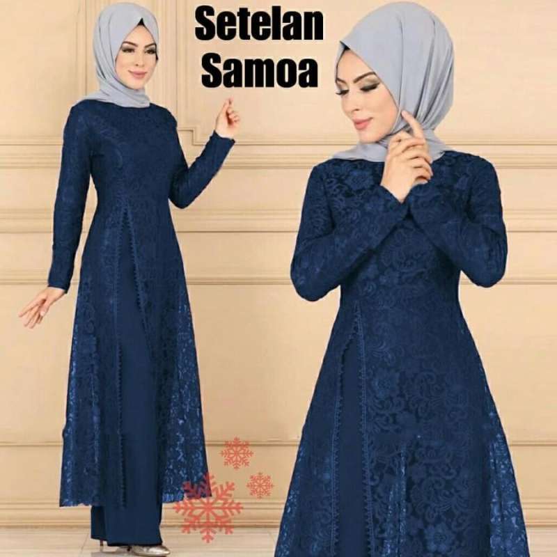 Jual Baju Setelan Kulot Muslim Brukat Samoa Wanita di Seller Fazisa