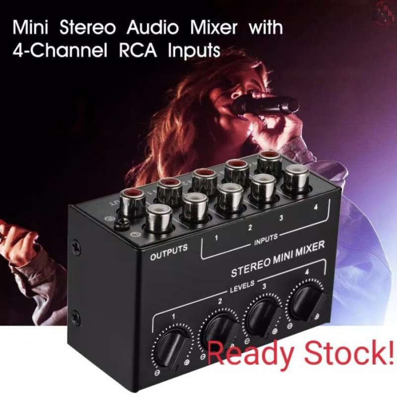 Jual â™«Mini Stereo Audio Mixer with 4Channel RCA Inputs Separate Volume Multicolor di Seller