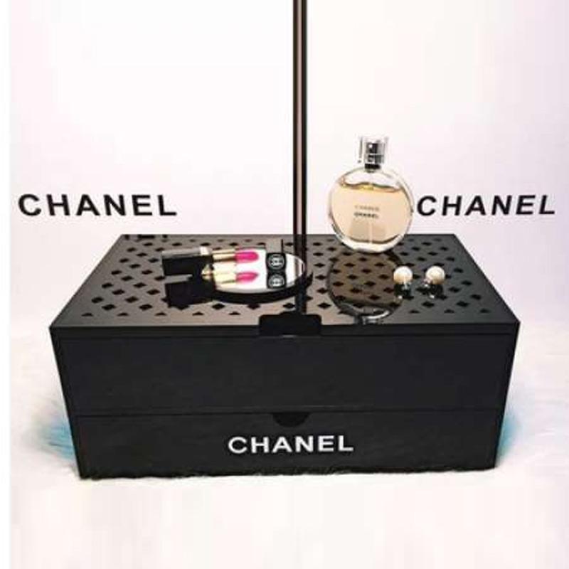 Jual Chanel Tempat Makeup Dengan Brush Holder dan Drawer [7slot