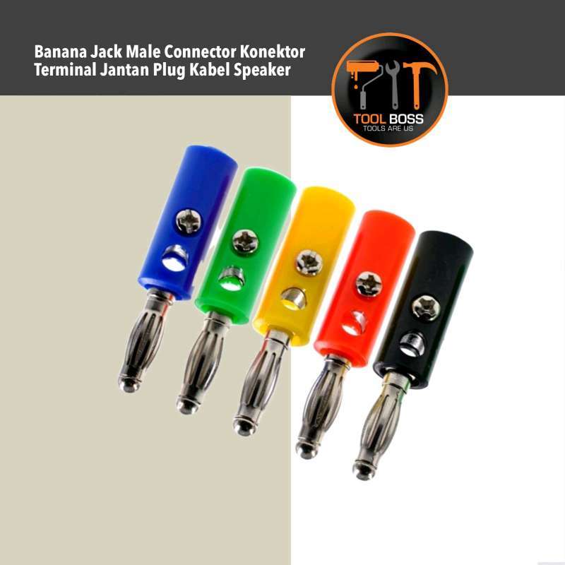 Jual BANANA JACK MALE CONNECTOR KONEKTOR TERMINAL JANTAN PLUG KABEL
