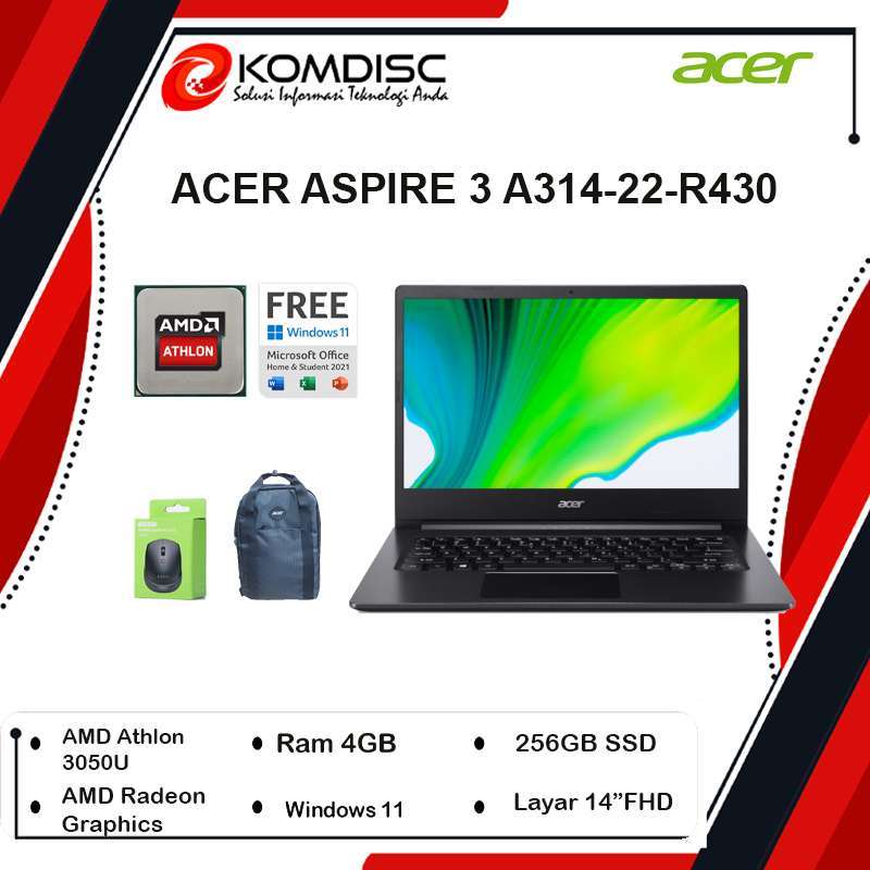 Jual ACER Aspire 3 A314 22 R430 AMD Athlon Silver 3050U 4GB 256GB W11 ...