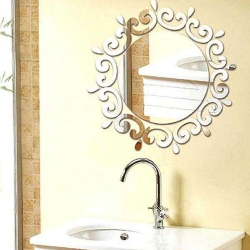 Jual stiker wallpaper kamar mandi cermin kaca besar sticker bening unik