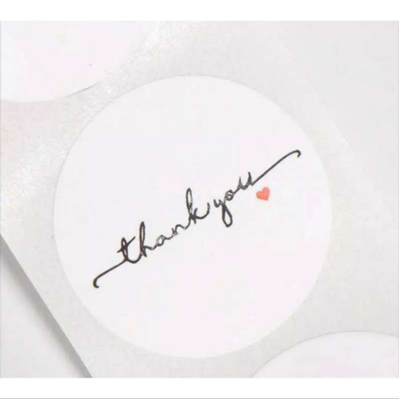 Jual Stiker Label Thank You Warna Putih Buat Paket Olshop/Souvenir di