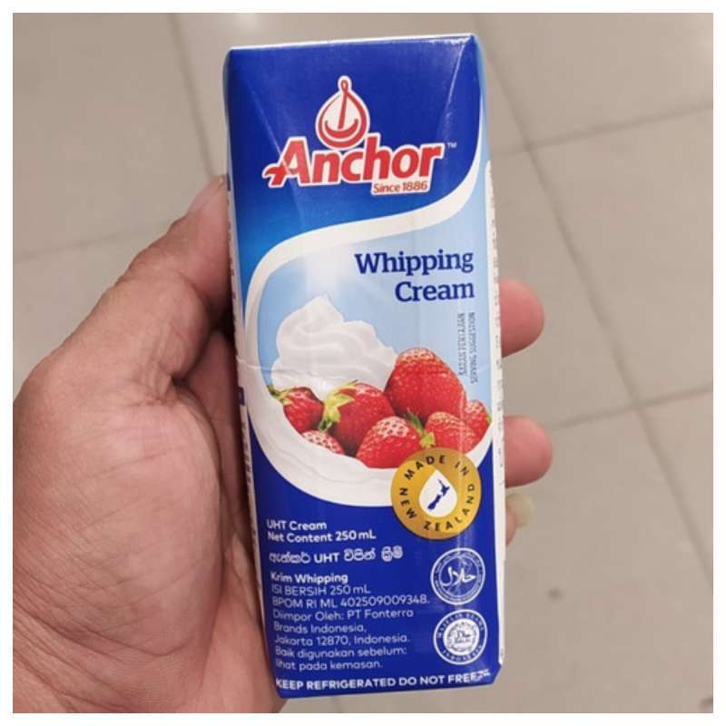 Jual Anchor Whipping Cream 250ml UHT Krim Whip Halal Bahan Baking Campuran Dekorasi Kue Cake Mix