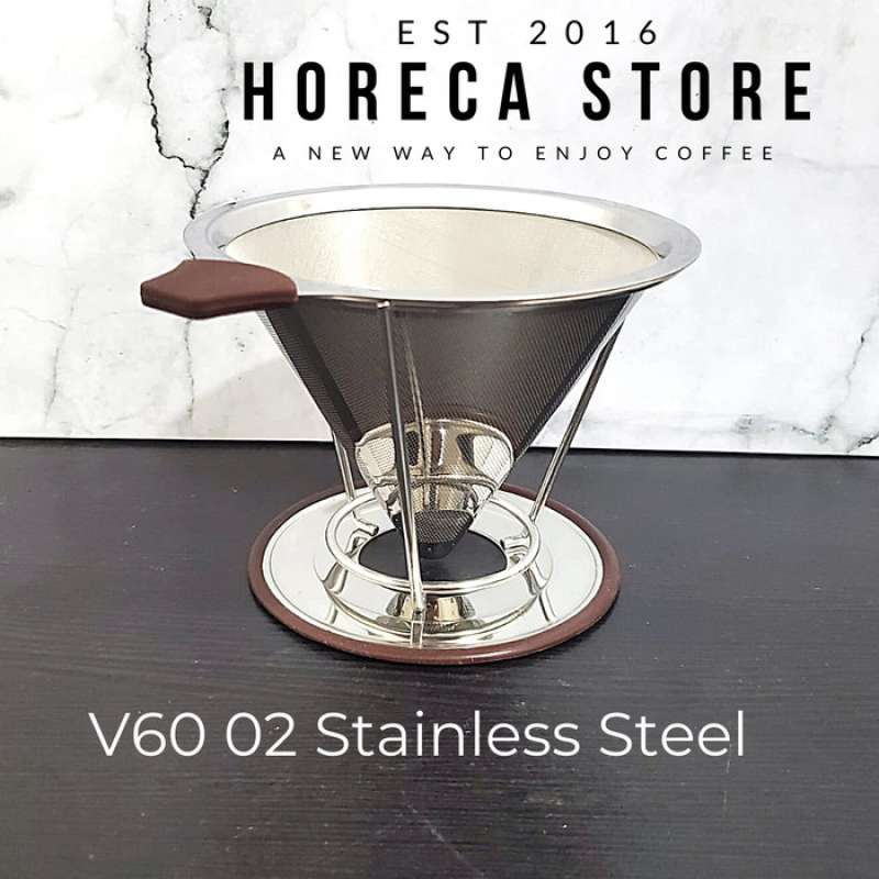 Promo Coffee Filter Double Stainless Mesh Dripper V60 Pour Over Jumbo