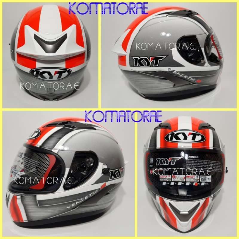Jual Helm Kyt Vendetta 2 Sc02 White Red Fluo Double Visor Full Face Di