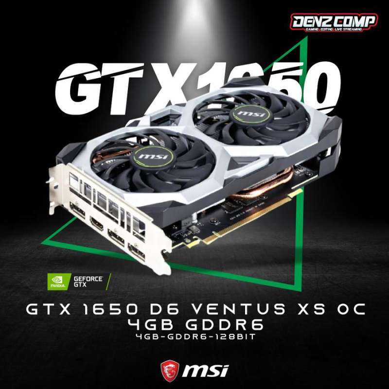 Msi Gtx 1650 D6 Ventus Xs Oc 4g Gddr6 1650 Ventus Xs Oc Msi Gtx 1650