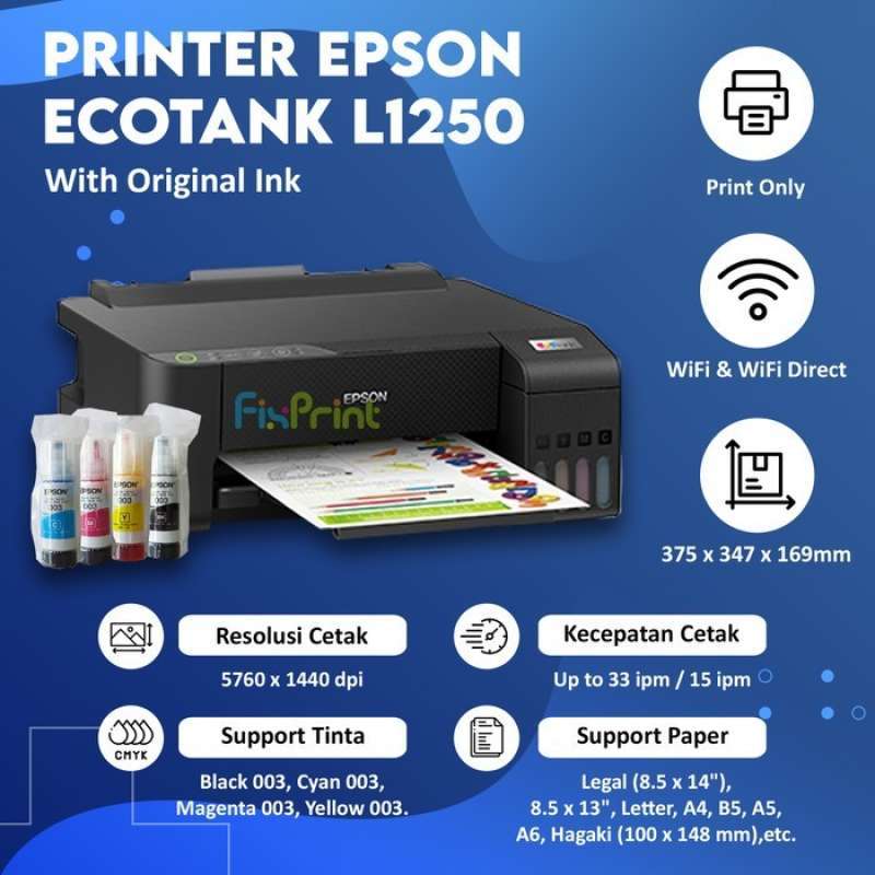 Promo Printer Epson L1250 Inktank - Single Function Print Wireless ...