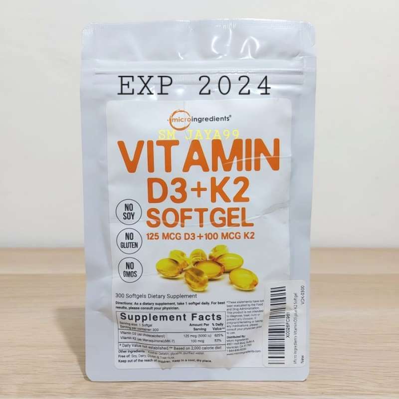 Jual VITAMIN D3 K2 MICRO INGREDIENTS 300 SOFTGEL VEGAN di Seller Afifah