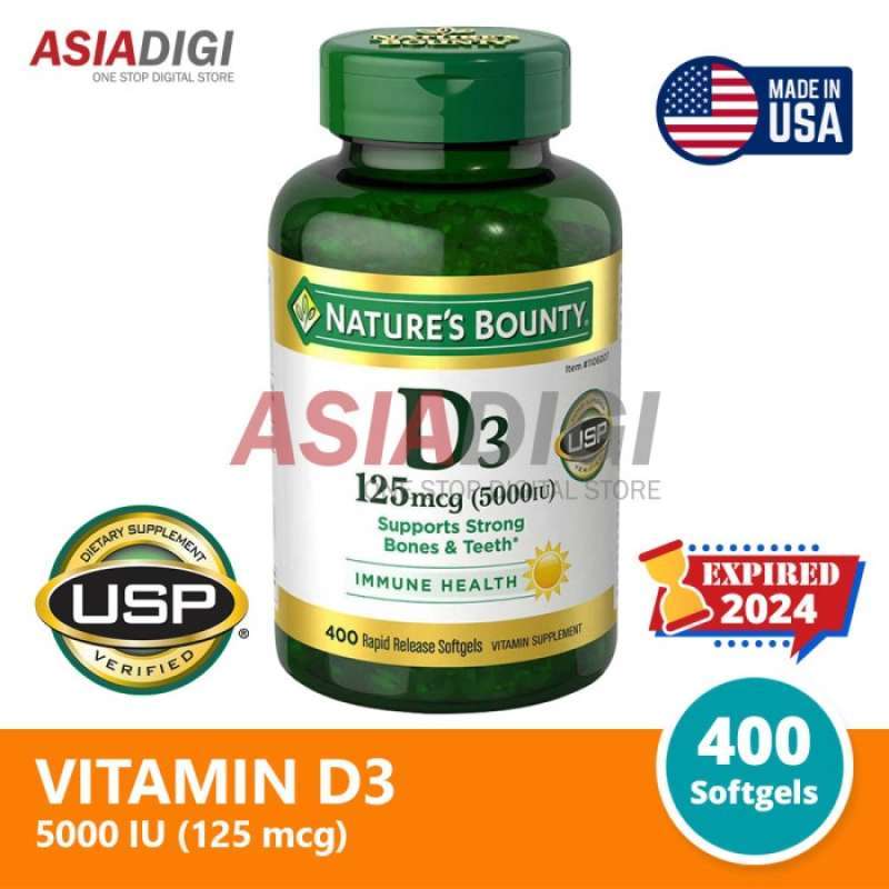 Promo NATURE'S BOUNTY VITAMIN D3 5000 IU (125 MCG) 400 SOFTGELS