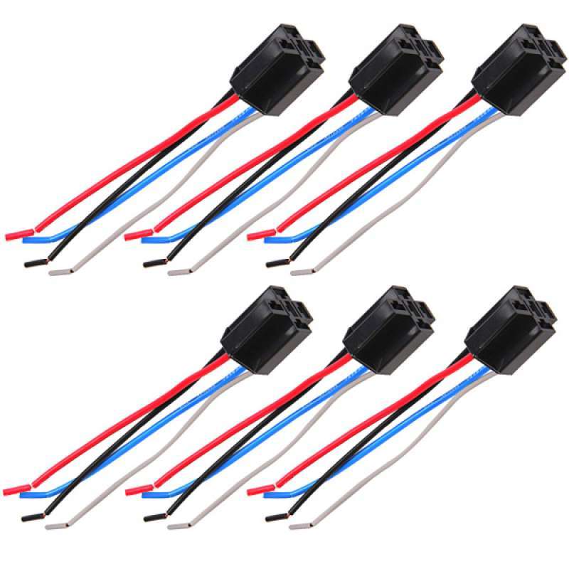 Jual 6pcs Car 12v 12 Volt Dc 80a Amp Relay Harness Socket 4pin 4 Wire