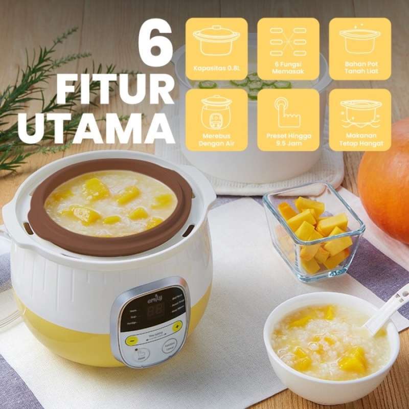 Promo Emily Porridge Slow Cooker 0.8l / Baby & Family Food Maker Epc