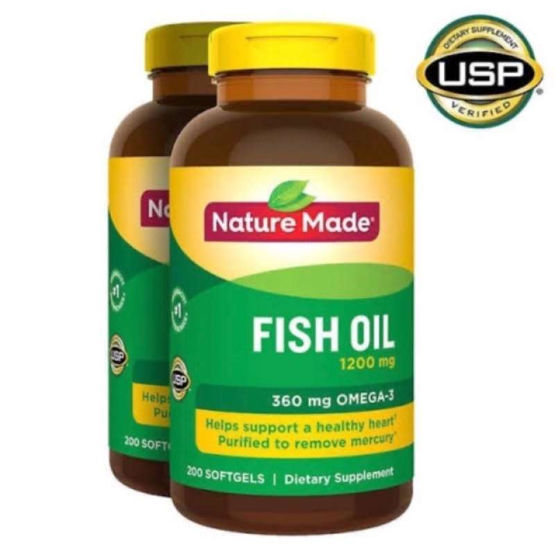 Promo Nature Made Fish Oil 1200mg 360mg Omega 3 isi 200 Softgels Diskon